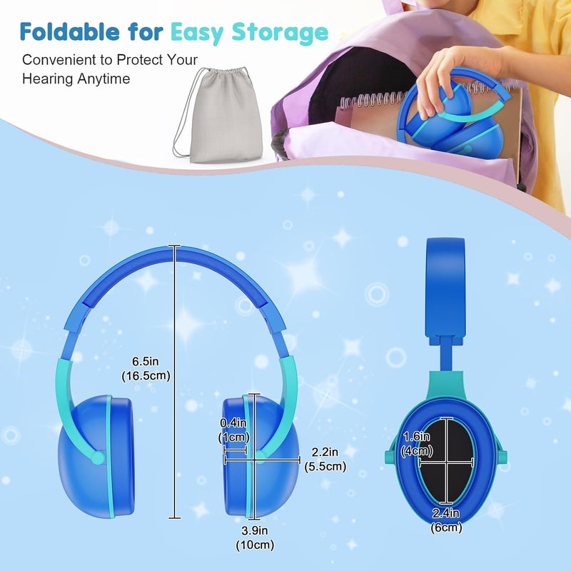 Procase 2 Pack Noise Cancelling Headphones for Kids, Kids Ear Protection for Monster Jam Truck, Hearing Protection Noise Reduction Earmuffs for Sensory Autism Toddler Children -Indigo - Image 5